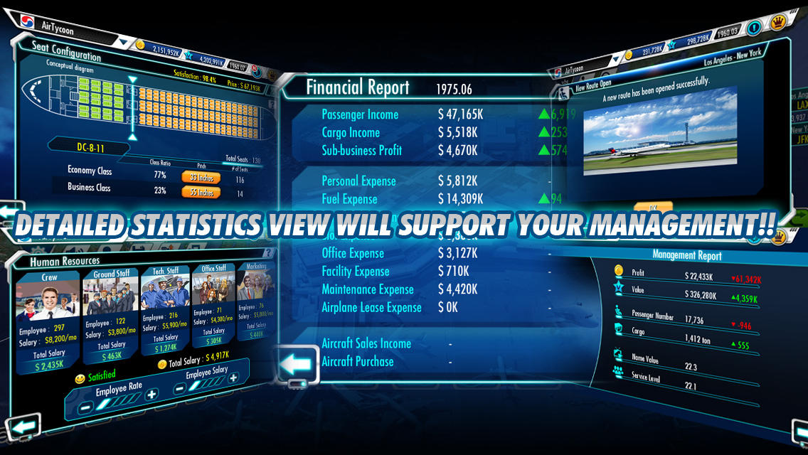 Tính năng phong phú trong AirTycoon 3 mod Tính năng phong phú trong AirTycoon 3 mod