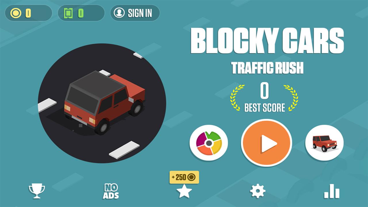 Blocky Cars: Traffic Rush