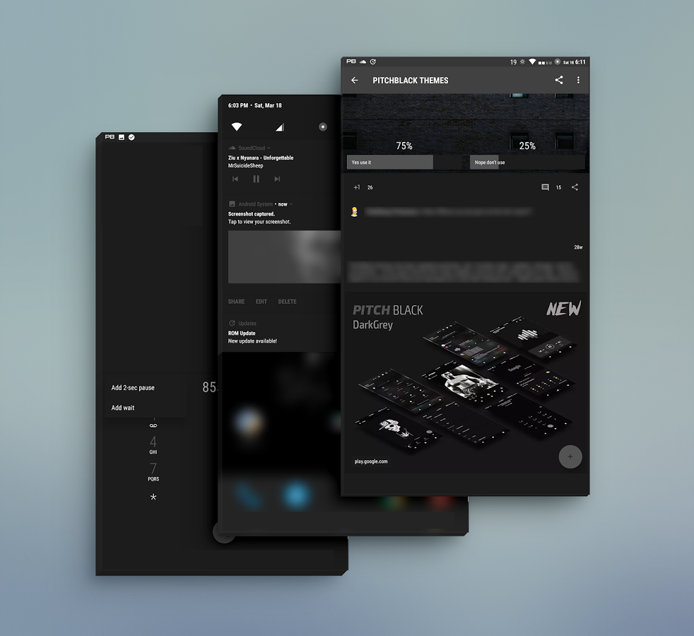 PitchBlack│Nougat✔Oreo✔Oxygen 8.0 Substratum Theme