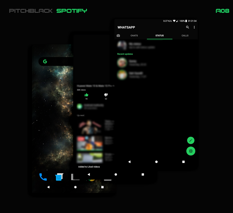 PitchBlack│Nougat✔Oreo✔Oxygen 8.0 Substratum Theme