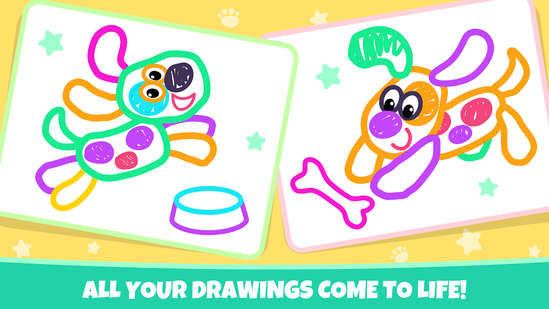 Pets Drawing for Kids and Toddlers games Preschool