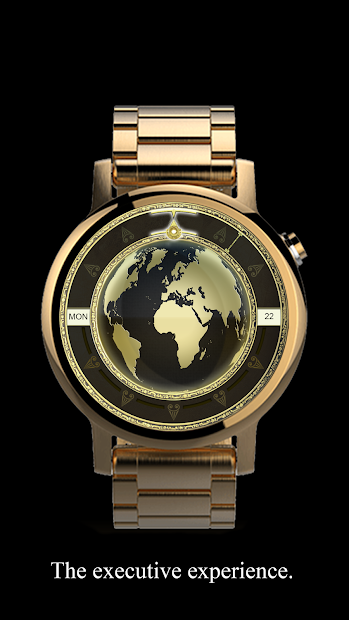 Watch Face Executive Gold Earth Wear OS Smartwatch