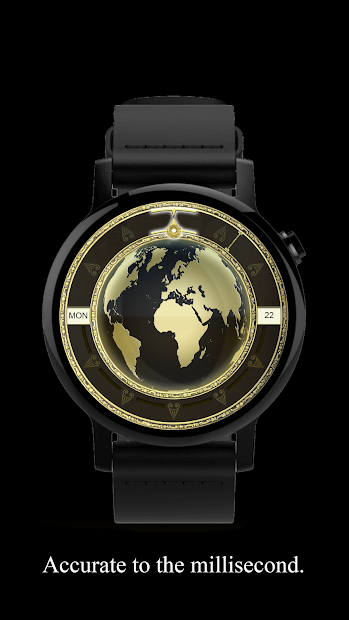 Watch Face Executive Gold Earth Wear OS Smartwatch