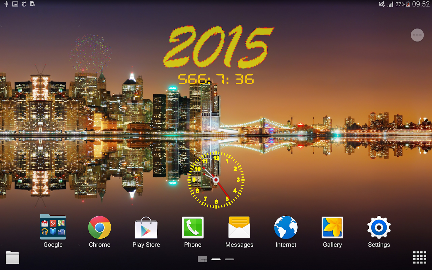 Fireworks With Analog Clock