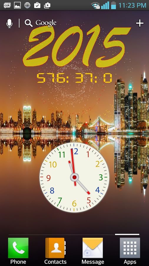 Fireworks With Analog Clock