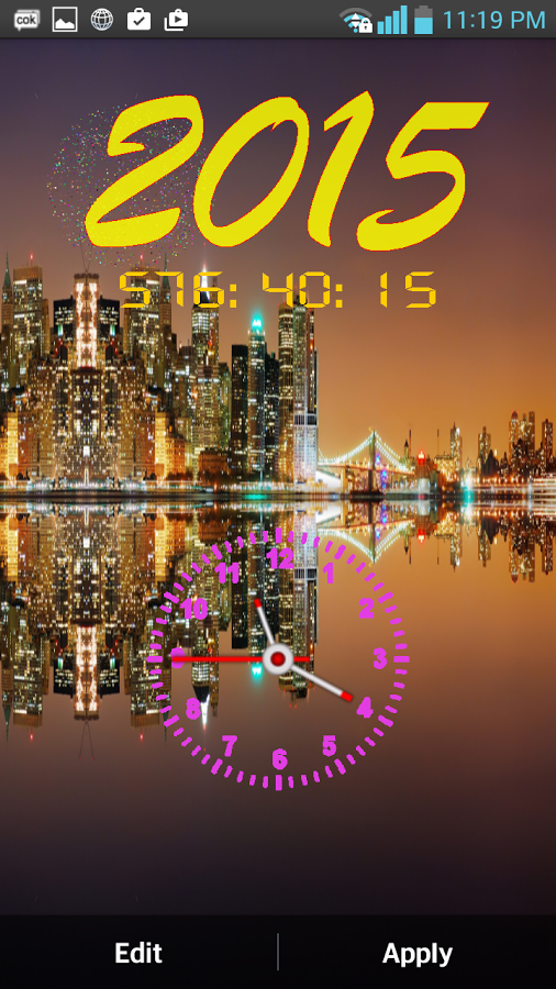 Fireworks With Analog Clock