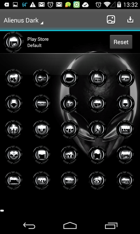 Next Launcher Theme Alien Dark