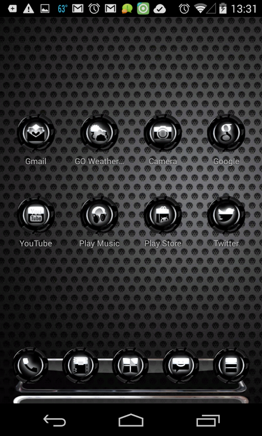 Next Launcher Theme Alien Dark