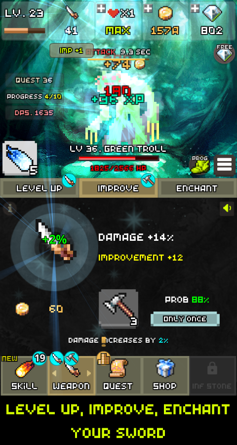 One Combo Sword - Grow your Sword (Mod)