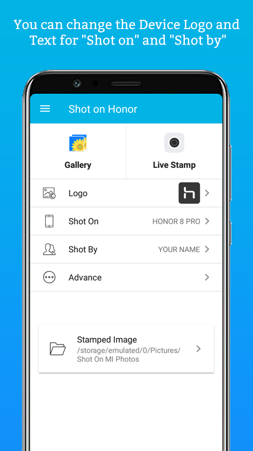 ShotOn for Honor: Add Shot on tag to Gallery Pics