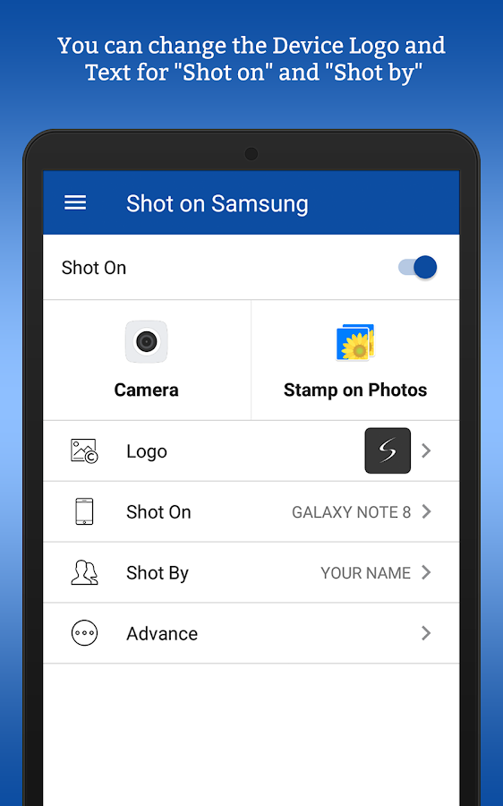 ShotOn for Samsung: Auto Add Shot on Photo Stamp