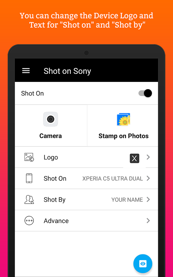 ShotOn for Sony: Auto Add Shot on Photo Watermark