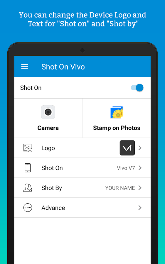 ShotOn for Vivo: Auto Add Shot on Photo Watermark