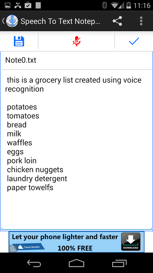 Speech To Text Notepad