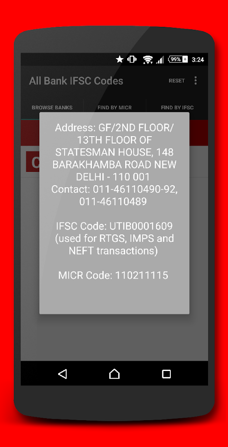 IFSC code all bank