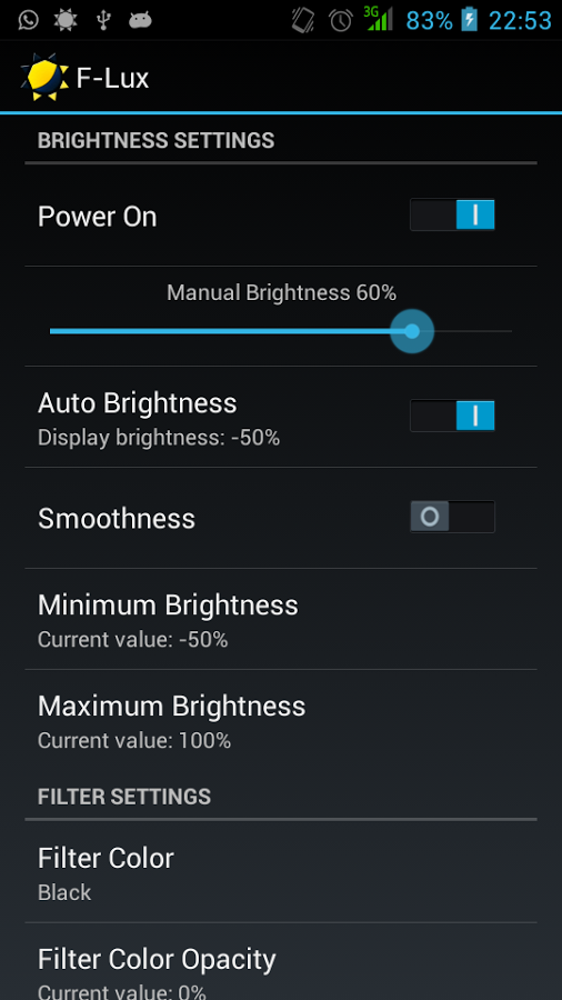 Screen Brightness Control