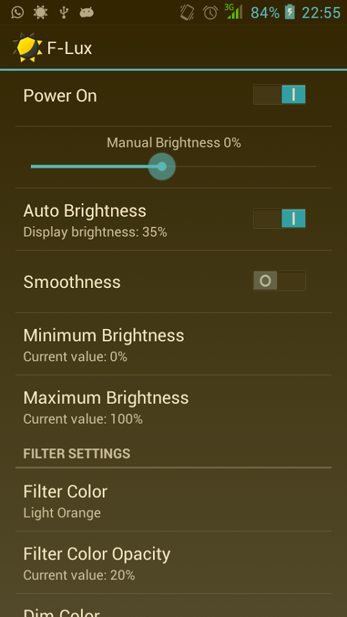 Screen Brightness Control