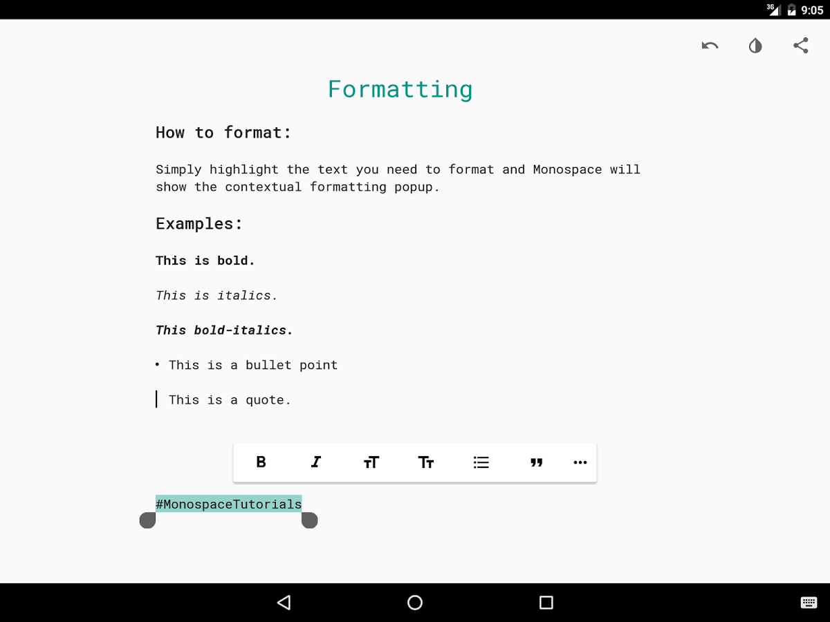 Monospace - Writing and Notes