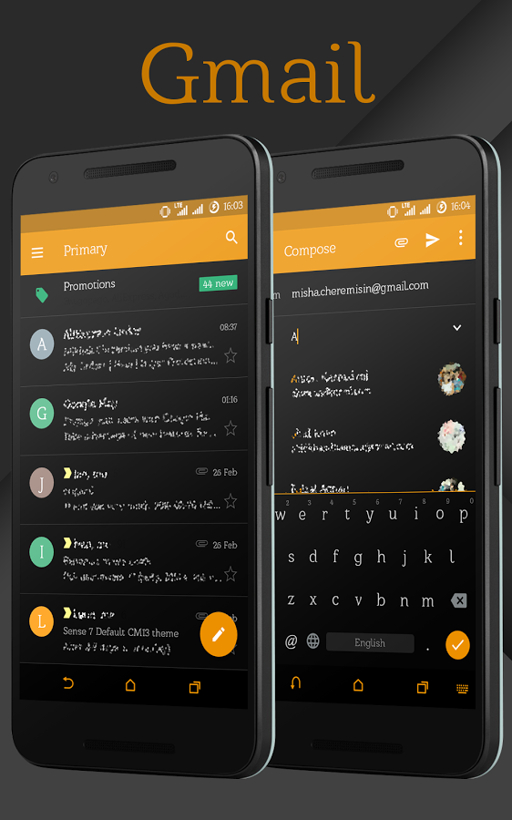 Sense Black/Orange cm13 theme