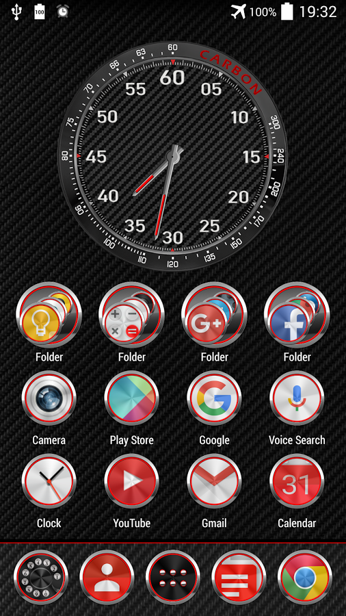 Carbon Theme for Apex Nova ADW