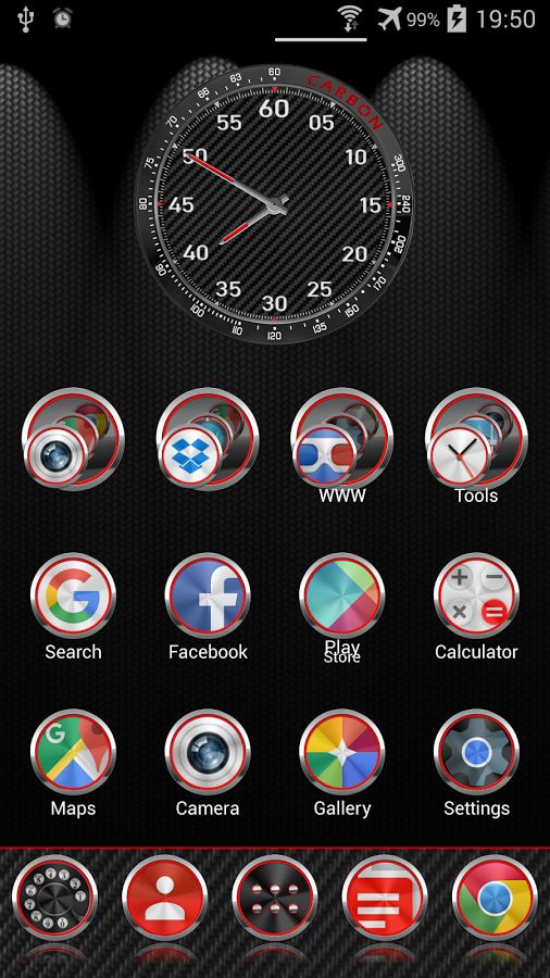 Carbon Theme for Apex Nova ADW