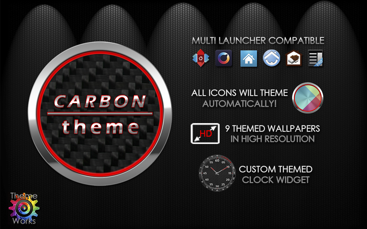 Carbon Theme for Apex Nova ADW