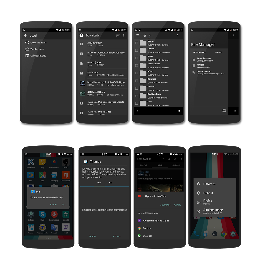 AOSP CM12/12.1 THEME DARK MTRL