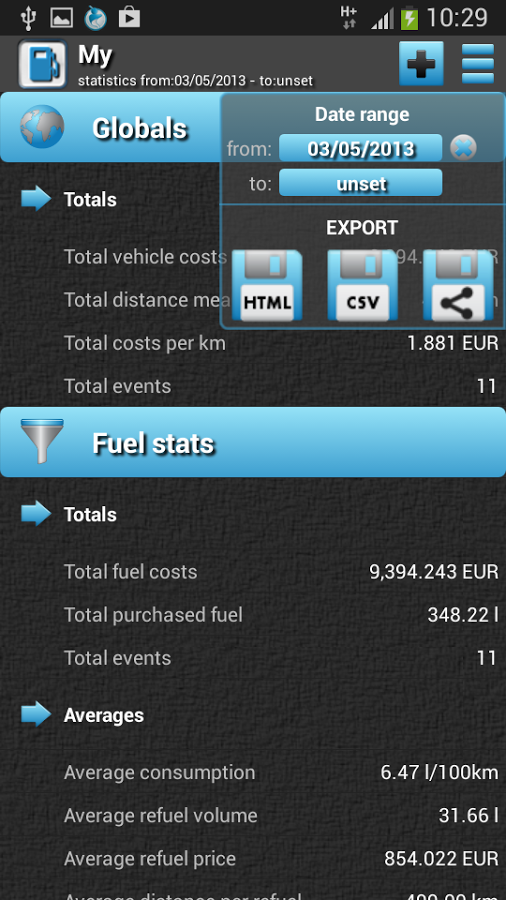 Fuel & Costs - NoAds