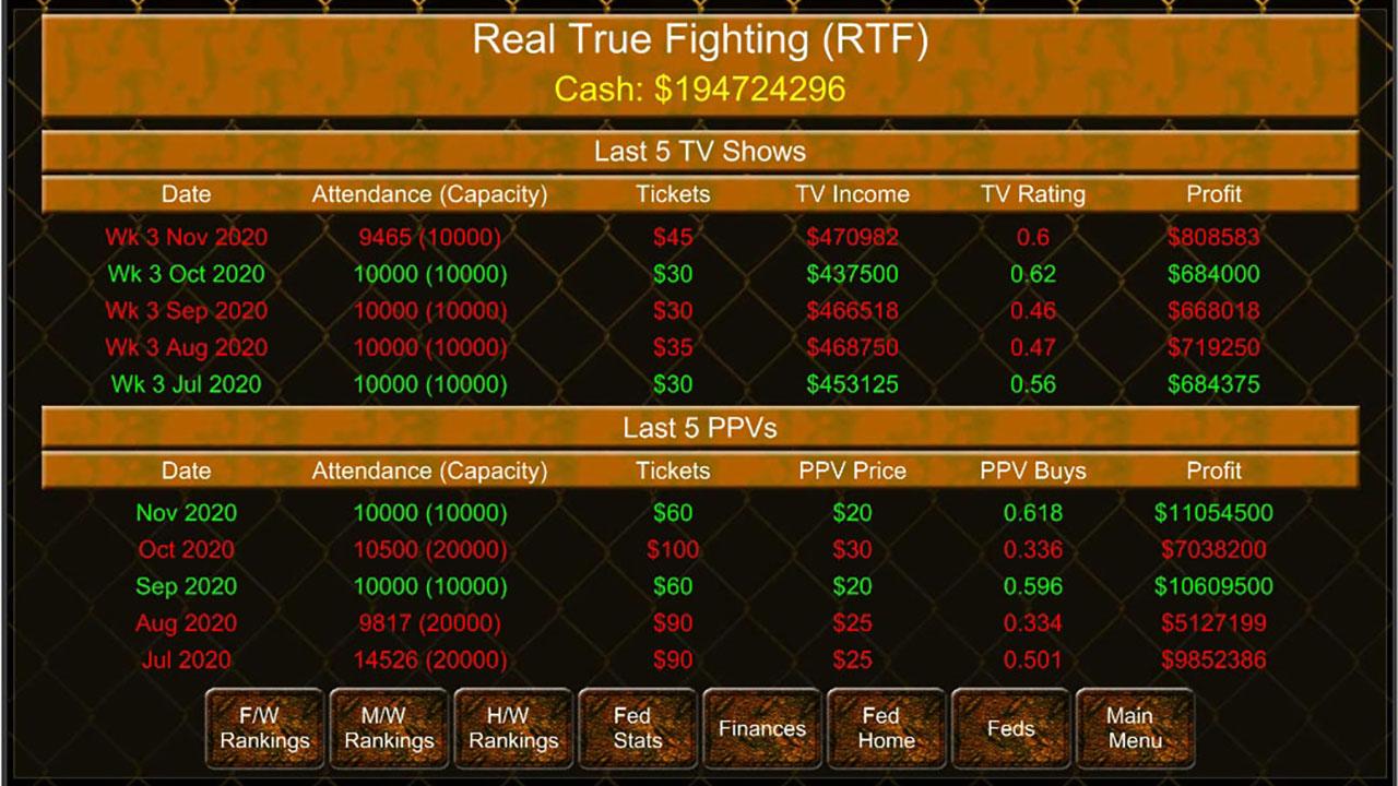 MMA Manager Game