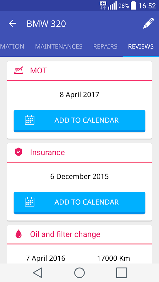 My Garage (Car Management)
