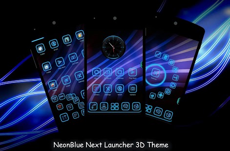 NeonBlue3D Next Launcher Theme