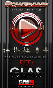 Poweramp skin Red Glas deluxe