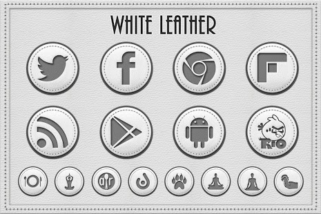 White Leather Icon Pack Theme