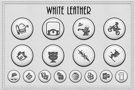 White Leather Icon Pack Theme