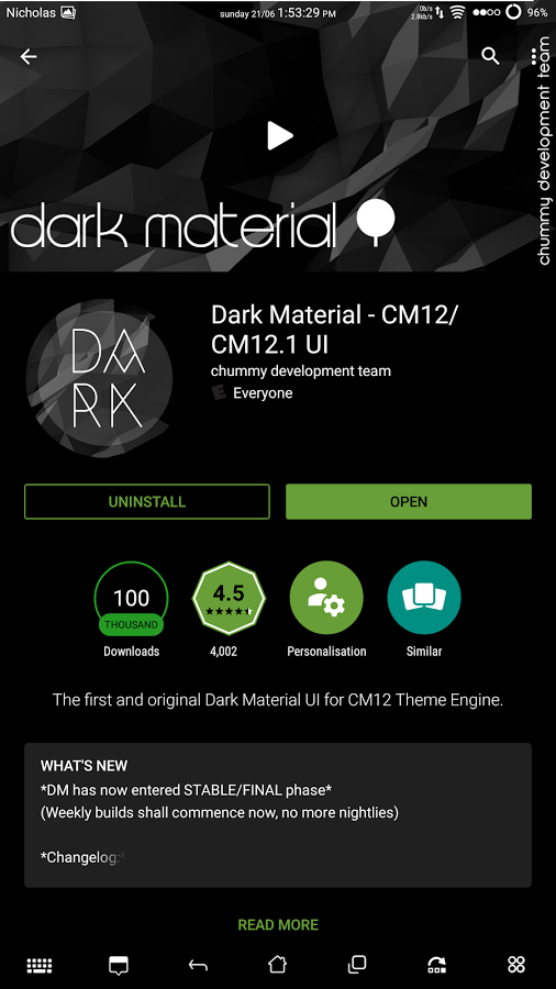 Dark Material - CM12/CM12.1 UI