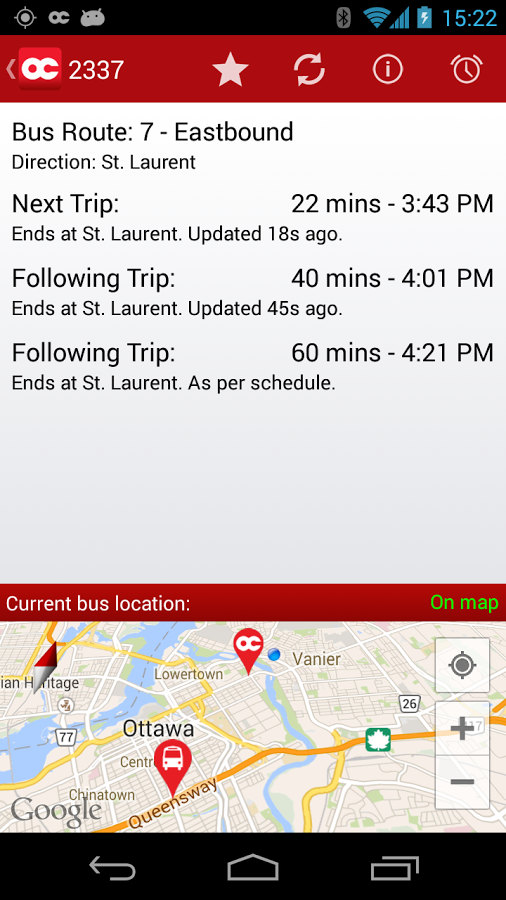 OC Transpo Tracker