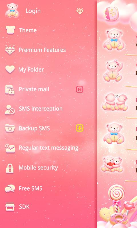 GO SMS Pro Bear Lovers Theme
