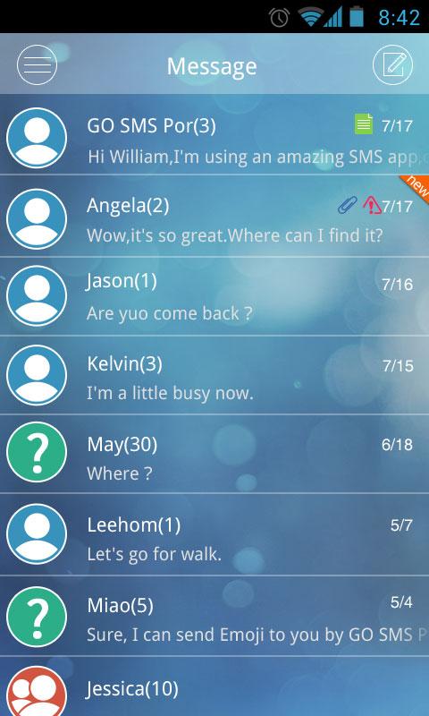 GO SMS Pro Briefness Theme EX