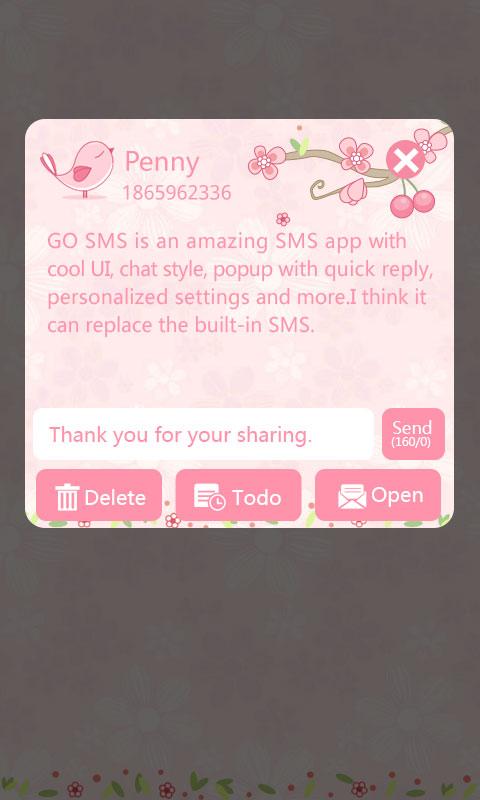 GO SMS Pro Love Petal Theme EX