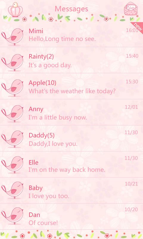 GO SMS Pro Love Petal Theme EX