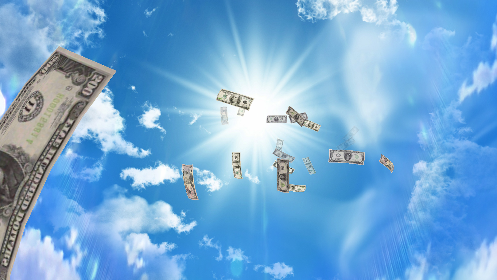 Falling Money 3D Wallpaper