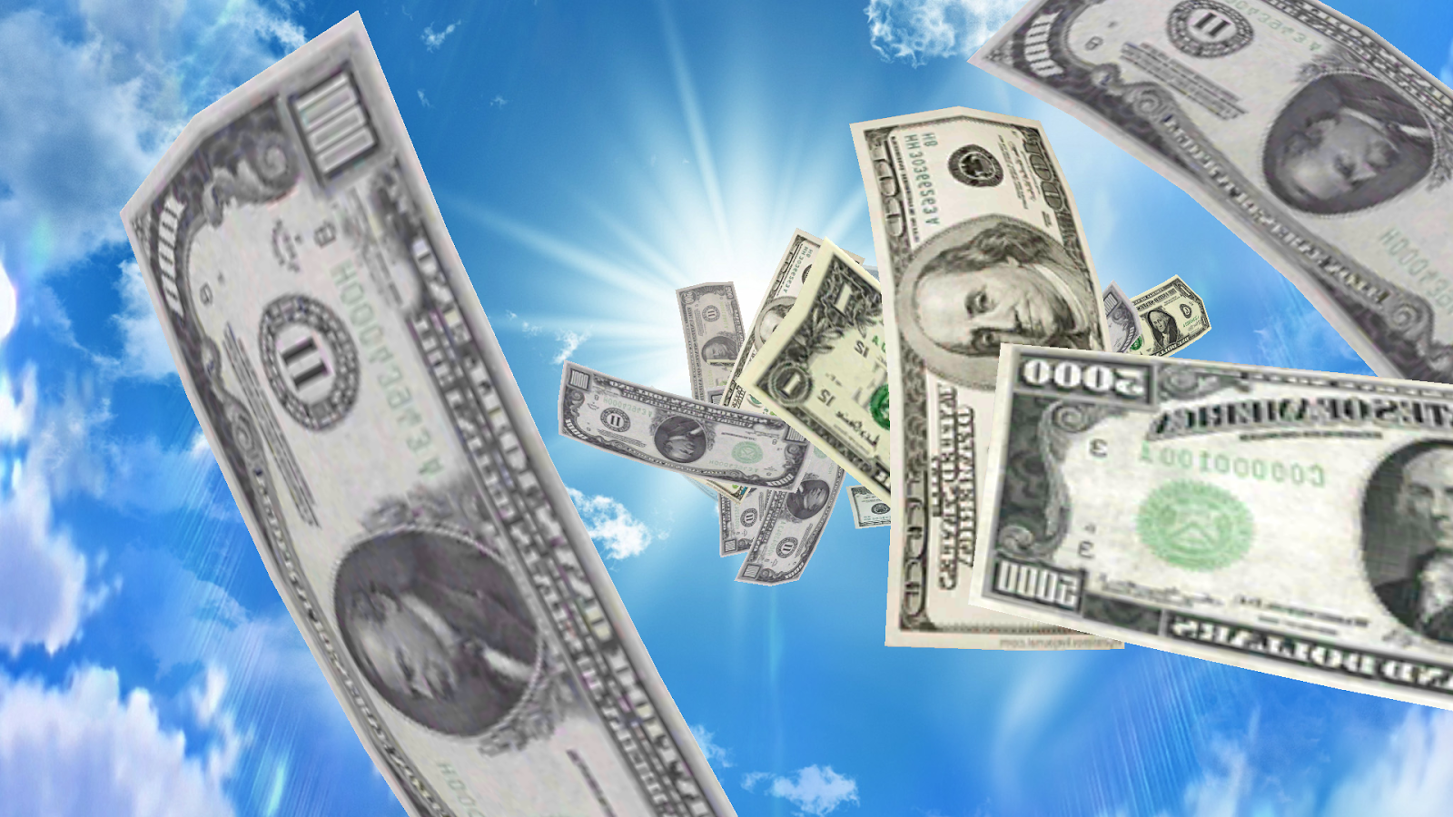 Falling Money 3D Wallpaper