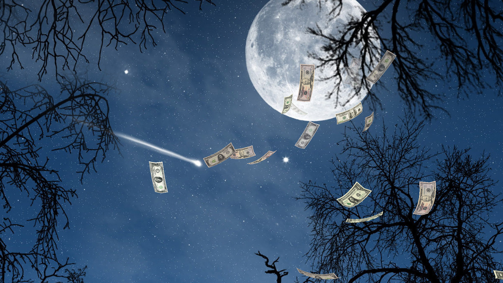 Falling Money 3D Wallpaper