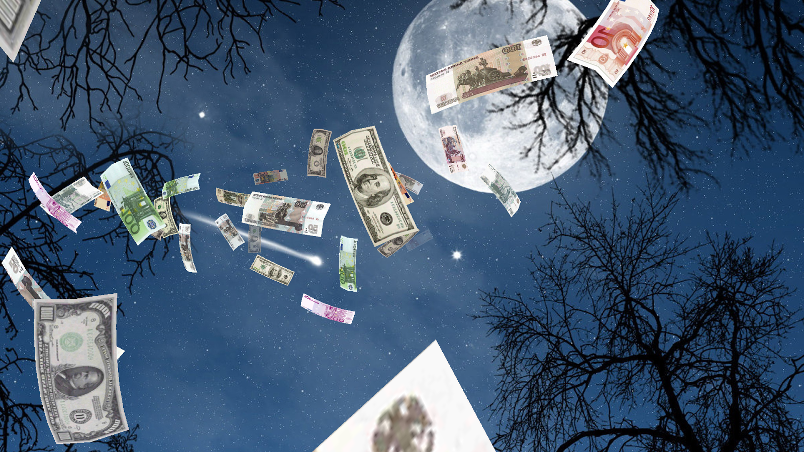 Falling Money 3D Wallpaper