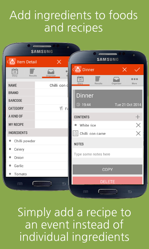 mySymptoms Food Diary