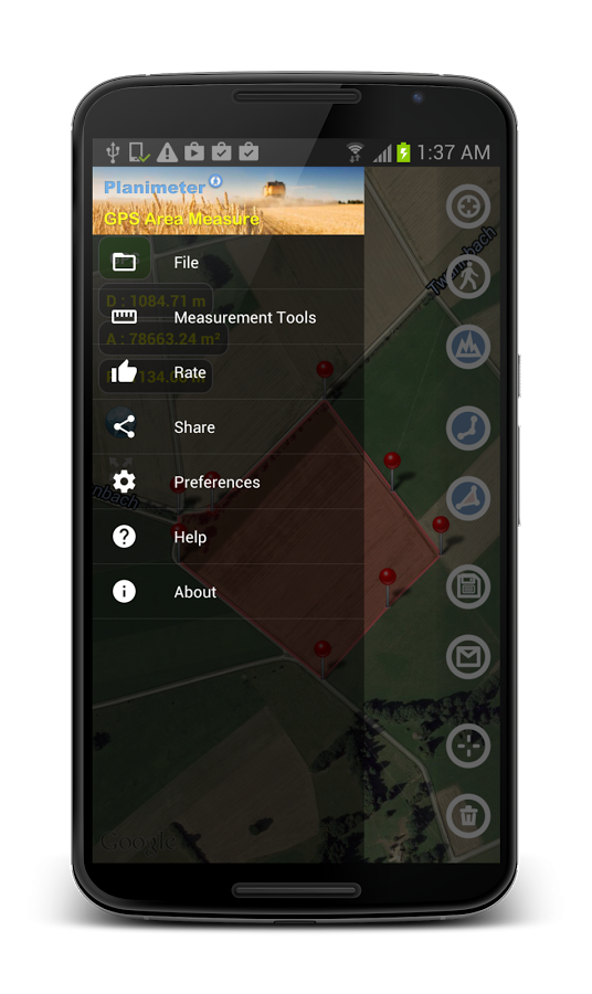 Planimeter - GPS area measure