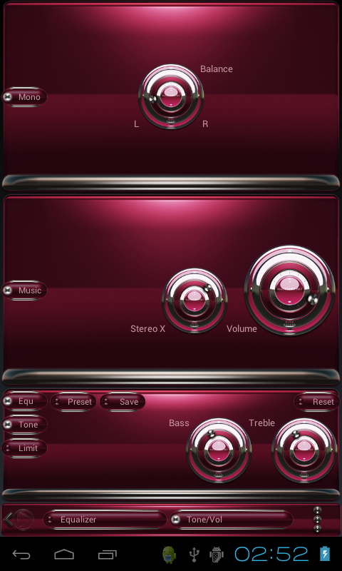 Poweramp skin Bordeaux