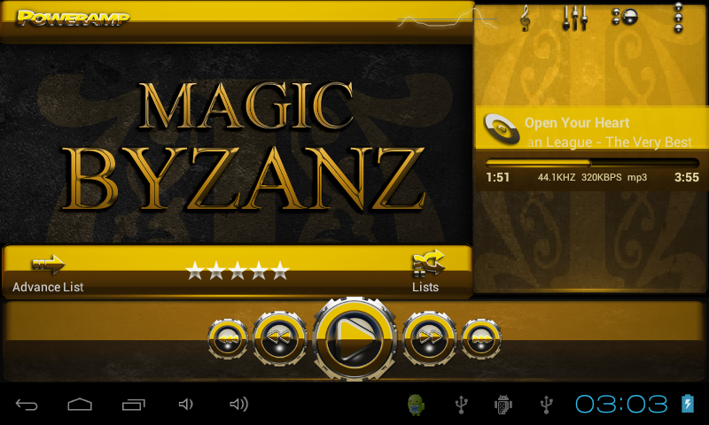 Poweramp skin Byzanz