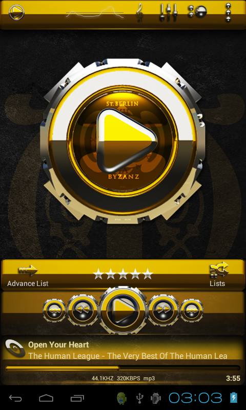 Poweramp skin Byzanz