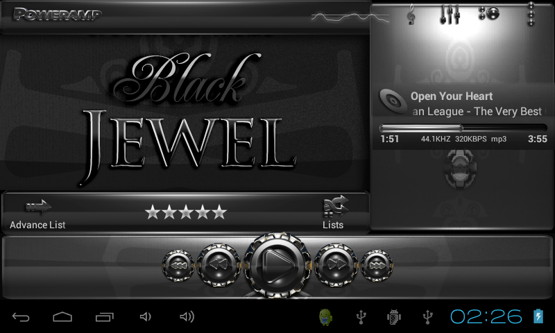 Poweramp skin Jewel